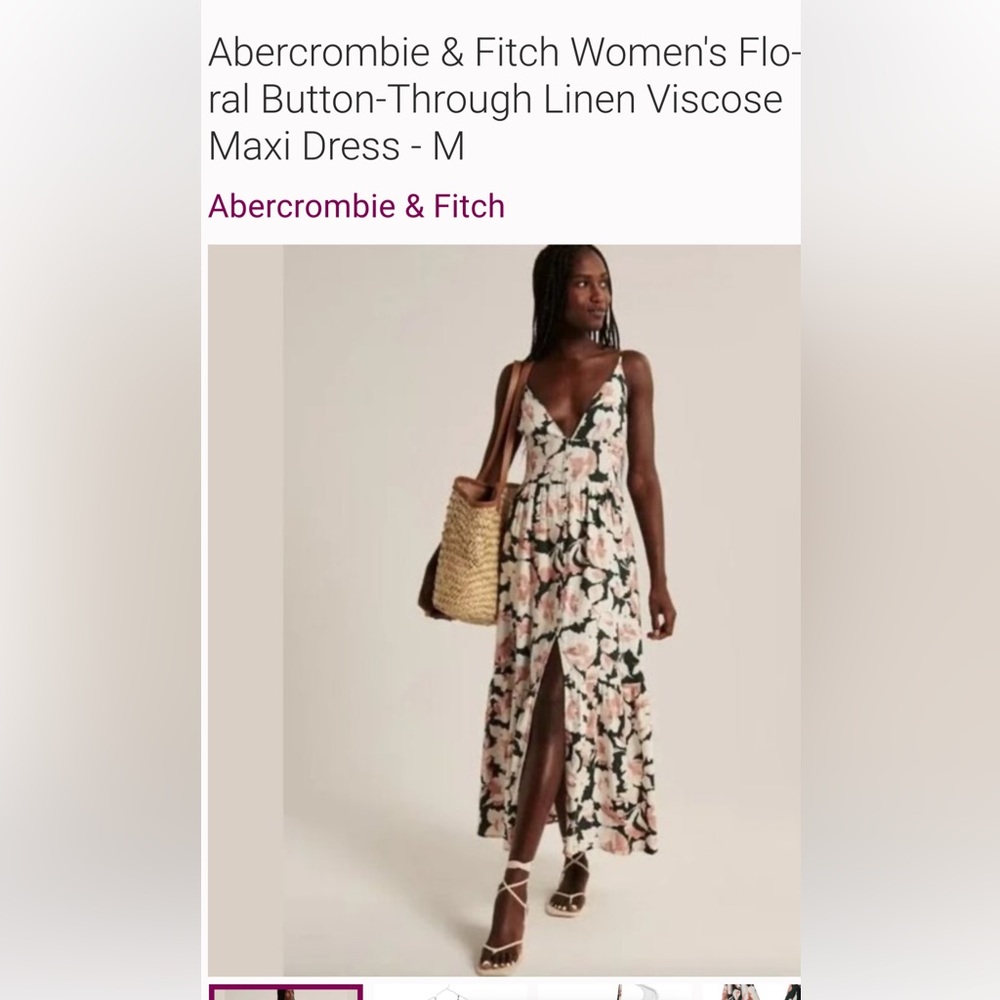 Abercrombie and Fitchgreen Pink and  Green floral button dress